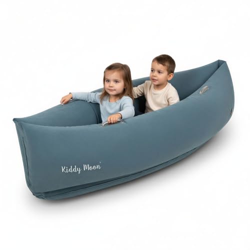 KiddyMoon Gonflable Fauteuil Sensoriel Enfant avec Poignées Et Pompe, Bleu,L