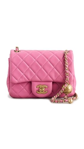 WHAT GOES AROUND COMES AROUND Womens Pre-Loved Chanel Pink Lambskin Pearl Crush Square Bag Pink One Size