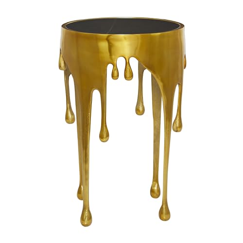 Image of Deco 79 Aluminum Metal Abstract Side Table 16 inch x 16 inch x 25 inch, Gold