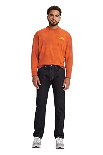 Levi's Men's 505 Regular Fit Jeans, Rinse - Dark Wash, 38W x 34L