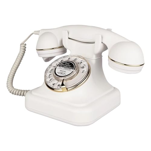 Téléphone fixe vintage avec cadran rétro et sonnerie mécanique traditionnelle