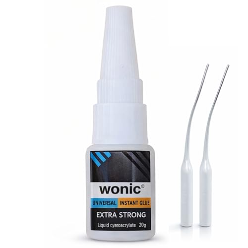 WONIC Instant Glue 20 ml, cola instantânea de alta resistência, super glue universal de secagem rápida para casa e profissionais