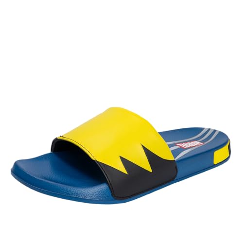 Image of Marvel Men's Slides - Official Spiderman, Deadpool, Wolverine & Hulk Lightweight Non-Slip Comfort Sandals, Sizes 6-13