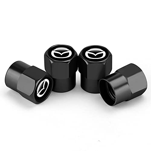 4721B - Tire Air Valve May Leak - 2021 Mazda CX-30 & Mazda3 4 Hisport Hex 016 Black 4pcs Universal Car Tire Valve Stem Caps Air Cover Fit Mazda Accessories