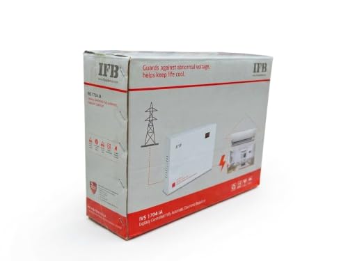 Image of IFB IVS 1704 IA Slim Electronic Voltage Stabilizer for 1.5 Ton AC, 130V-300V, 12 Amps, White, Metal, Wall Mount Digital Display