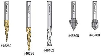 Amana Tool - AMS-127 5-Pc Starter Engraving CNC Router Bit Collection, 1/4 Inch Shank