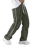 JMIERR Men's Casual Parachute Pants Wide Leg Baggy Pants for Fall Clothes Trendy Y2K Street Wear,US 36(L), Moss Green