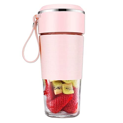 Maizoon Personal Size Juicer Cup Portable Mixer Travel Mini Mixer für Shakes und Smoothies mit 1200 mAh USB wiederaufladbar 3d 6 Klingen für Home Sport Office Outdoor 300ml/10oz Pink Cover