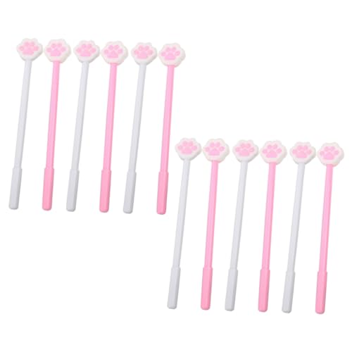 NUOLUX 12個 猫爪中性ペン カートゥーンデザイン 細字 黒インク 学校 オフィス用サインペン や学生向け快適グリップ軽量設計