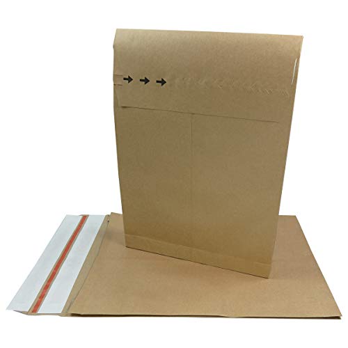 GP 250x352x40mm (10x14x2") Strong Eco-Friendly Kraft Postal Paper Mailing Bags (Pack of 50)