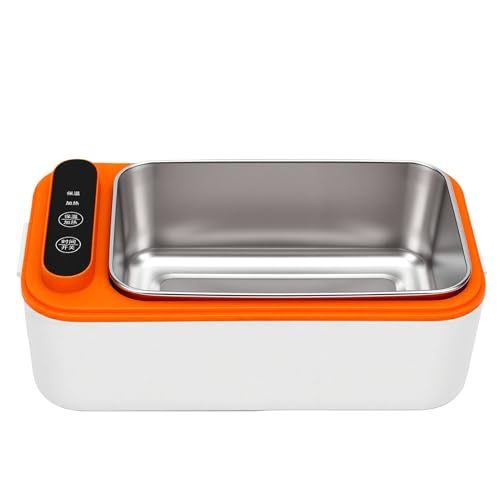 Brrnoo Eléctrica Inalámbrica con Calefacción de una Tecla, Calentador de Alimentos Portátil de 40 W con Olla Interior de Acero Inoxidable Desmontable para Oficina, Escuela, Coche de