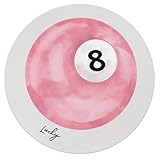 QUICQOD Coquette Mouse Pad, Trendy Round Mouse Pad, Disco Ball Mousepad Pink Lucky 8,Preppy,Non-Slip Rubber Base Mousepads for Home Office Dorm Desk Decor,8.7 x 8.7 Inch