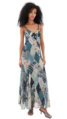 Free People Women's Tis The Season Maxi Dress, Storm Combo, 2