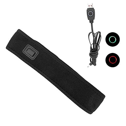 Fascia per la testa elettrica riscaldamento in fibra di carbonio cintura per la testa a temperatura regolabile per alleviare il dolore uomo donna nylon nero 26,4x2,4 pollici