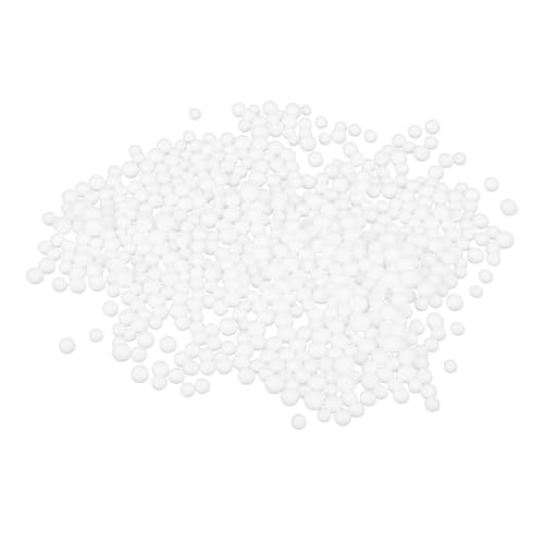 Frcolor フォームビーズ ミニ丸型 ホワイト 柔軟性エア透過性 箱詰め保護材 誕生日 結婚式 クリスマス装飾用 クラフト 花瓶 枕充填フォーム