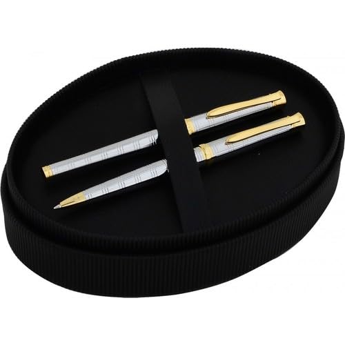 Steelpen Lemans Serisi 817 Desenli Gold Dolma Kalem +Tükenmez Kalem