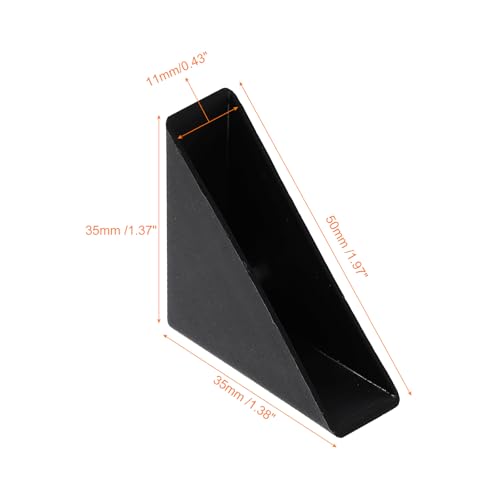 Image of uxcell 8Pcs Plastic Corner Protectors 11x50mm Right Angle Shape Glass Corner Guards Cushion for Corner Protection of Glass, Mirror, Tile, Black