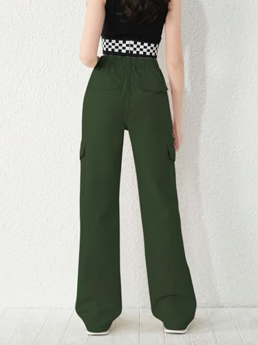 Image of KATECLO High-Waist Baggy Cargo Cotton Pants for Women | Stylish Casual Cargo for Girls