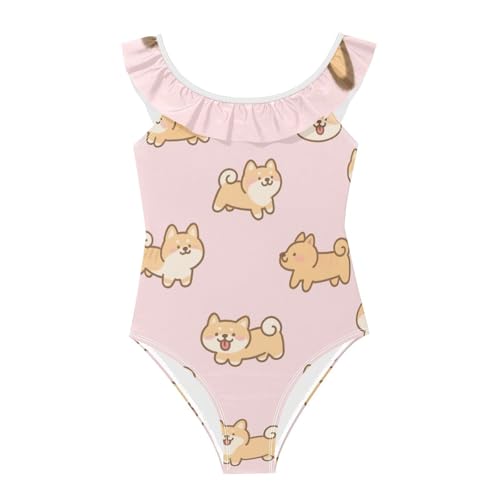 Traje de baño rosa infantil para vacaciones de playa y piscina