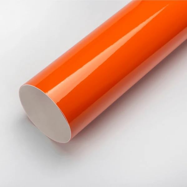 Image of CREON Vinyl Wrap for Car & Bike Self Adhesive Vinyl Wrap Sheet Sticker & Decal Roll Film Auto Car Vehical Air Release (2 feet x 8 feet, Orange Glossy Wrap)