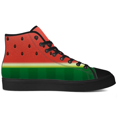 Watermelon Shoes Fruit High Top Canvas Sneakers Lace Up Casual Walking Shoes Gifts for Men Women2