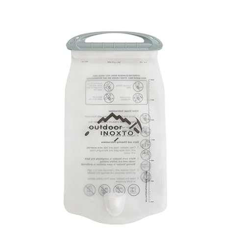 水膀胱 - 屋外の水分補給貯水池、リークプルーフ飲料ポーチ| BPA無料1.5L 2L半透明の保管バッグ、簡単な充填幅の広い開口容器、柔軟なソフトバイトバルブチューブシステム、軽量