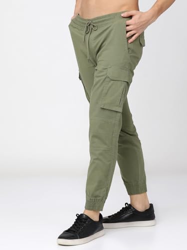 Image of Highlander Men's Cargo Jogger Trousers | Perfect for Casual Outings,Travel & Work Wear with Utility Pockets