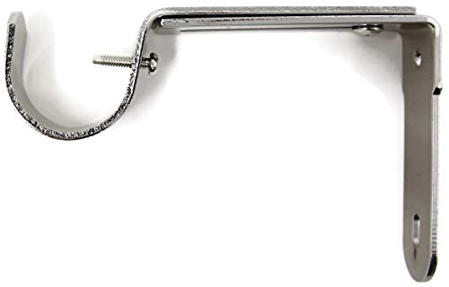 Urbanest Long Adjustable Solid Zinc Curtain Rod Bracket Wall Holder, Fits To 1", 1-1/8", And 1-1/4" Rod, 1 Piece - Brushed/Stainless Steel #TOP4