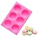 6-Cavity 3D Macaroon Macaron Hamburger Silicone Mold for DIY Fondant Candy Making Chocolate Lollipop Desserts Ice Cube Gum Clay Mini Soap Bath Bomb Biscuit Plaster Cupcake Topper Cake Decor Moulds