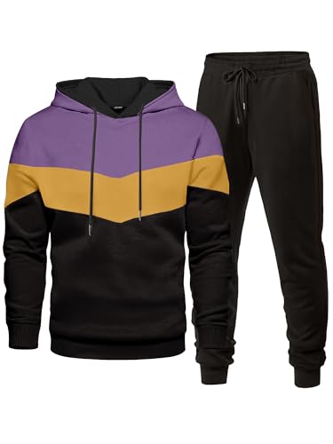 JMIERR Mens Airport Outfits Jacquard Track Suits 2 Piece Set Long Sleeve Hoodie Sweatshirt & Joggers...