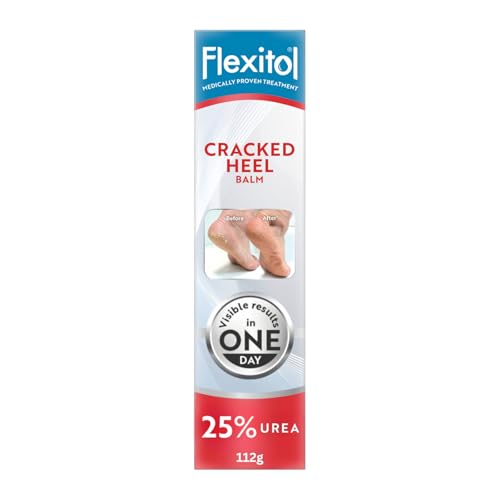 Flexitol Cracked Heel Balm Visible Results in 1 Day For Extremely Dry Feet & Cracked Heels Removes Hard Skin 25% Urea Medically Proven Foot Cream Suitable for Diabetics 1 x 112g