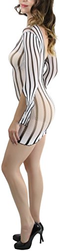 Image of ToBeInStyle Women's Stretch See Through Fishnet Novelty Mini Rave Party Dress