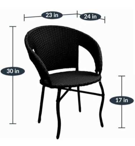 Image of 4+1 Outdoor Indoor Furniture Sets Rattan Wicker Chair Patio Set Bistro Set Conversation Set Balcony Outdoor Garden Furniture Chair (Black with Multicolor Cushion & Pillow)
