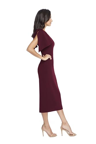Image of Dress the Population Womens Tiffany One Shoulder Bow Detail Midi Sheath Dress