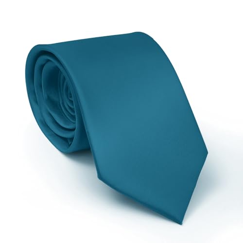 Image of Men's Classic Satin 3.15 inch Soild Color Necktie Wedding Business Tie & Gift Box