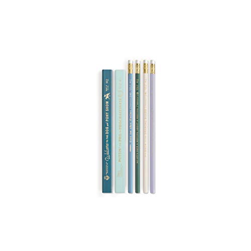 DesignWorks Ink Workplace Shenanigans Engraved Pencil Set Includes 6 Wooden Graphite Pencils with 2...