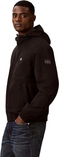 Calvin Klein Herren Übergangsjacke Padded Nylon mit Kapuze, Schwarz (Black), XL – Ansicht 6