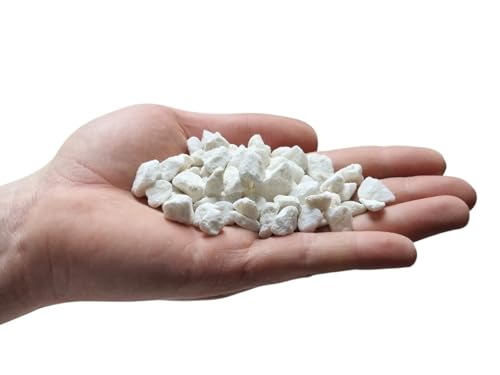 Weißer Kies, Beutel mit 2 kg, Dekosteine für den Innenbereich, Kieselsteine für Blumentöpfe, Gartenkies (8-12 mm) (Reinweiß)