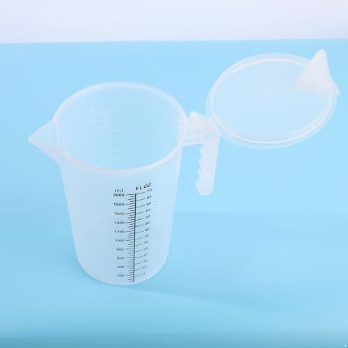 Vaso medidor plástico transparente 2000 ml con tapa miniatura 5