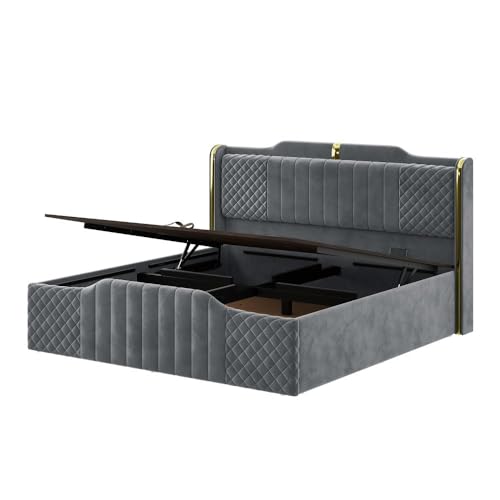 Image of Wakefit Velura King Size Hydraulic Storage Upholstered Bed