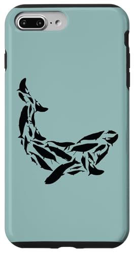 Installazione facile Custodia per iPhone 7 Plus/8 Plus Balena Blu Orca Biologo Marino Silhouette