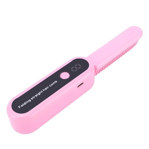 Mini plancha de pelo inalámbrica portátil rosa miniatura 1