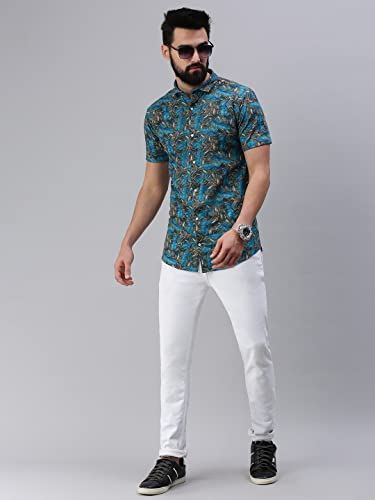 Image of RodZen Men's Pure Cotton Half Sleeve All Over Printed Regular Fit Casual Shirt