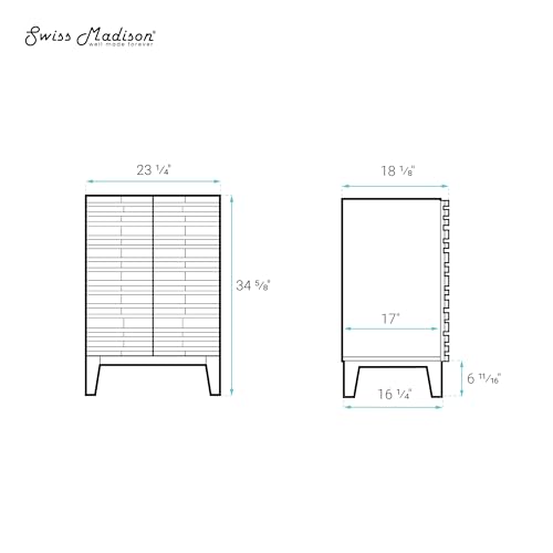 Image of Swiss Madison Cascade 24 inch Freestanding Bathroom Vanity Cabinet Without Top in Green Oak