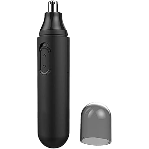 Qisebin Upgraded Nose and Ear Hair Trimmer, Professional Painless Nose Hair Remover for Men and Women, Electric High-speed Rotating Waterproof Stainless Steel Nose Hair Trimmer,Black Cover