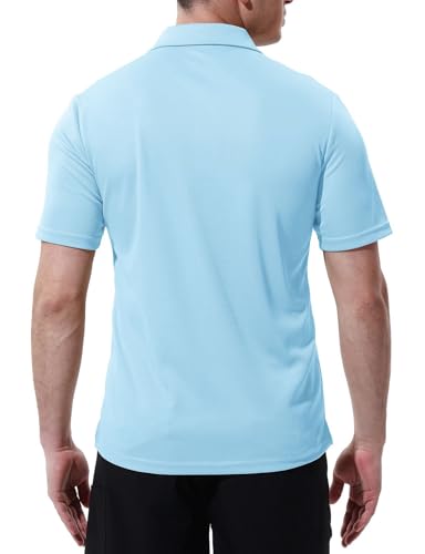 Image of Rdruko Men's Polo Shirts Short Sleeve Quick Dry Outdoor Golf Sports Shirts with Pocket