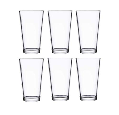 Classic Premium Beer Pint Glasses 16 Ounce – Set Of 6 Highball Cocktail Mixing Glass – Perfect For Cold Beverages, Soda, Water - Used In Bar, Restaurant, Pub #TOP2