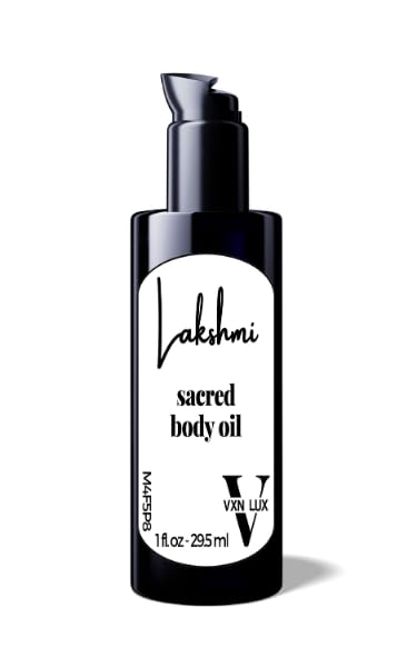 Lakshmi Sacred Body Oil – Organic Oil with Hemp Seed, Raspberry, and Argan Oil + Rich in Omega-3 and Omega-6 Fatty Acids & Vitamin E -100ml