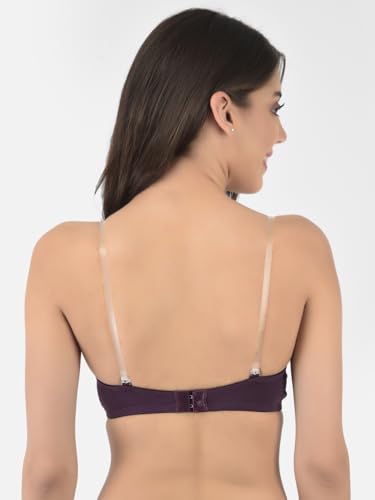 Image of Softline Women's Cotton Rich Padded Wired Demi-Cup Bra | Seamless, Breathable & Soft Fabric | Everyday Comfort & Support