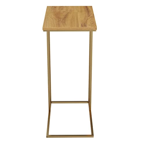 Lavish Home, Gold C-Shaped Mango Wood End Table #TOP5